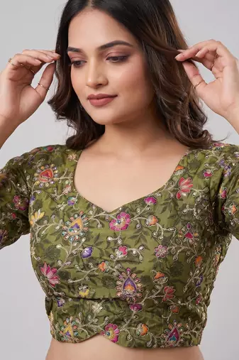 Wedding wear embroidered viscose blouse
