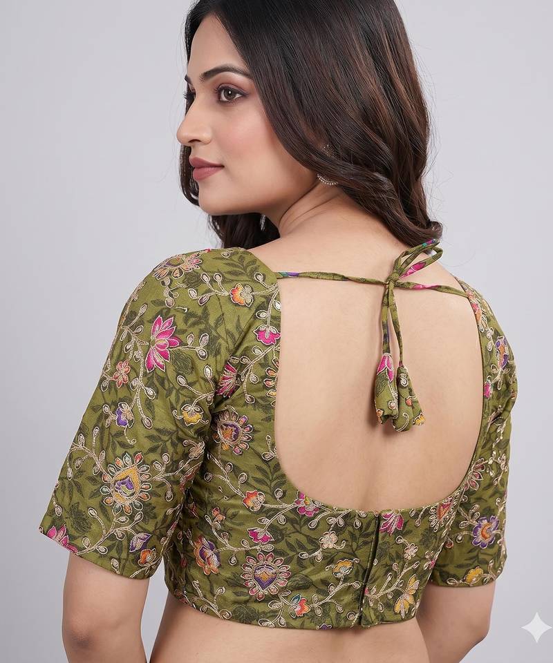 Wedding wear embroidered viscose blouse