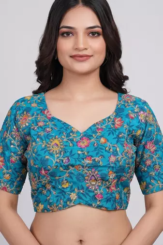 Ethnic embroidered blouse for women