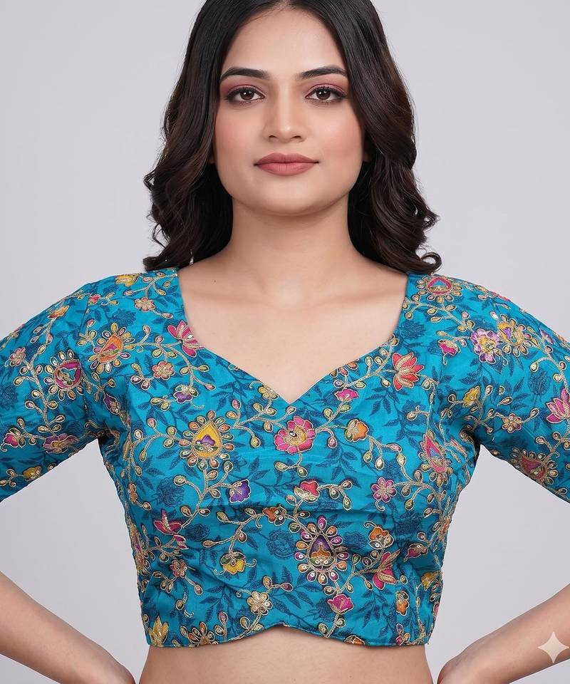 Ethnic embroidered blouse for women