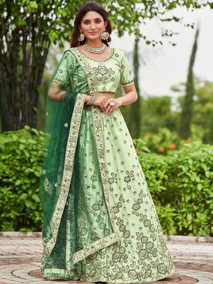 Women Embroidered Semi-Stitched Lehenga & Unstitched Blouse With Dupatta 1