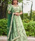 Women Embroidered Semi-Stitched Lehenga & Unstitched Blouse With Dupatta