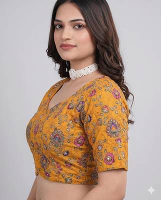 Festive wear sweetheart neck blouse 2