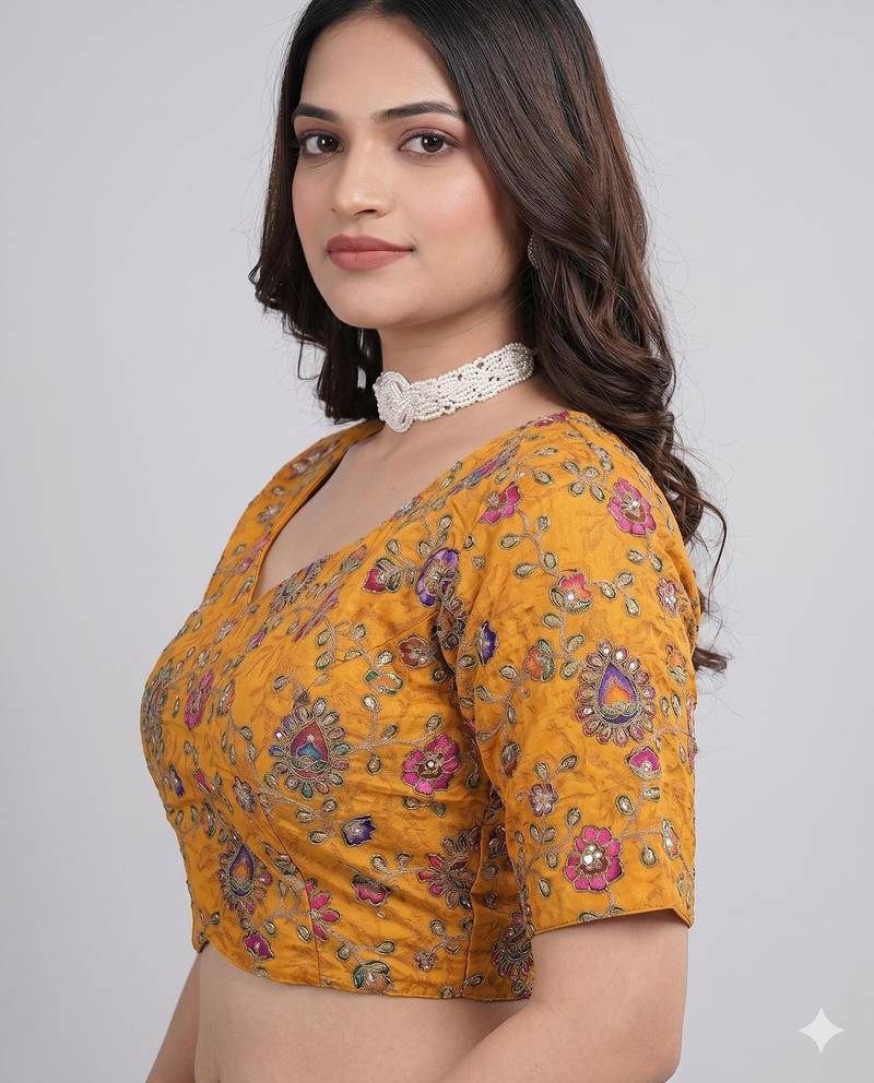 Festive wear sweetheart neck blouse