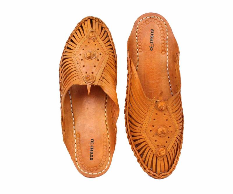 Stylish Orange Kolhapuri Women Mojari