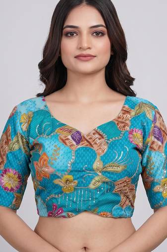 Ready to wear embroidered saree blouse