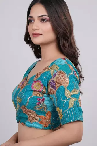 Ready to wear embroidered saree blouse