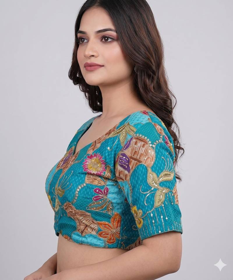 Ready to wear embroidered saree blouse