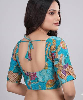 Ready to wear embroidered saree blouse 4