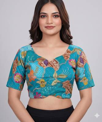 Ready to wear embroidered saree blouse 5