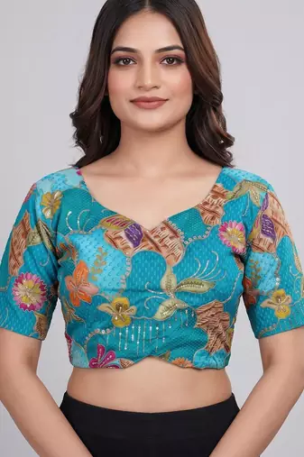 Ready to wear embroidered saree blouse