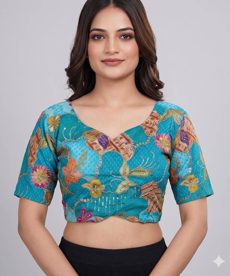 Ready to wear embroidered saree blouse