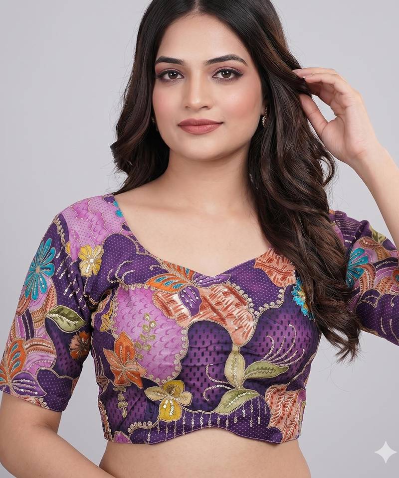 Premium viscose embroidered blouse