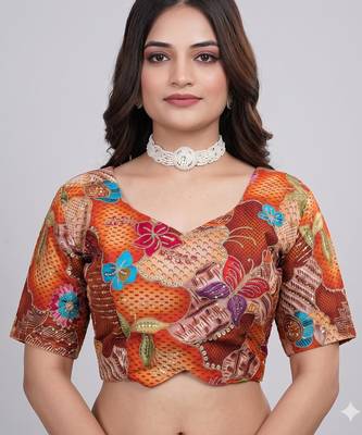 Designer padded blouse with embroidery work 1