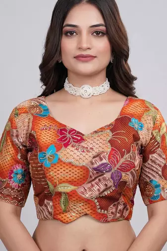 Designer padded blouse with embroidery work