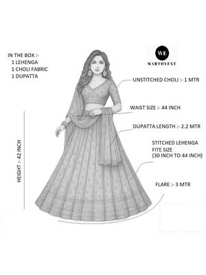 Women Embroidered Semi-Stitched Lehenga & Unstitched Blouse With Dupatta 4