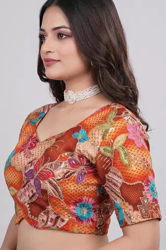 Designer padded blouse with embroidery work