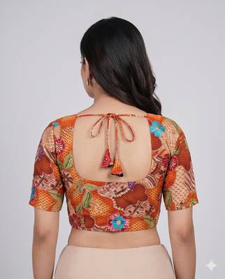 Designer padded blouse with embroidery work 3