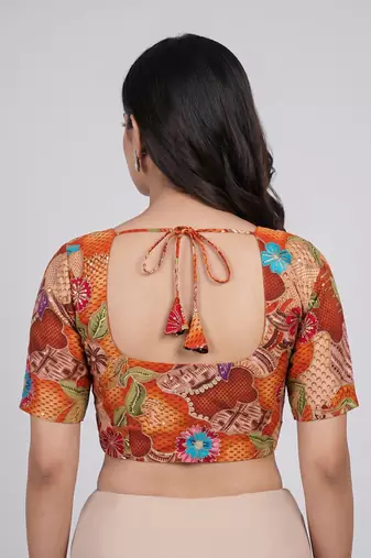 Designer padded blouse with embroidery work
