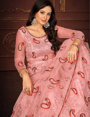 Women Embroidered Semi-Stitched Lehenga & Unstitched Blouse With Dupatta 4