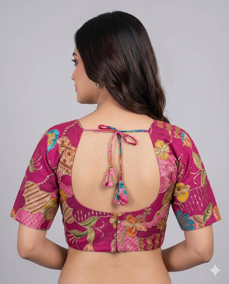 Traditional embroidered blouse for saree