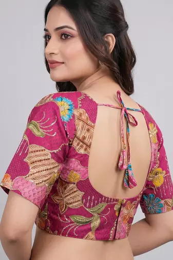 Traditional embroidered blouse for saree
