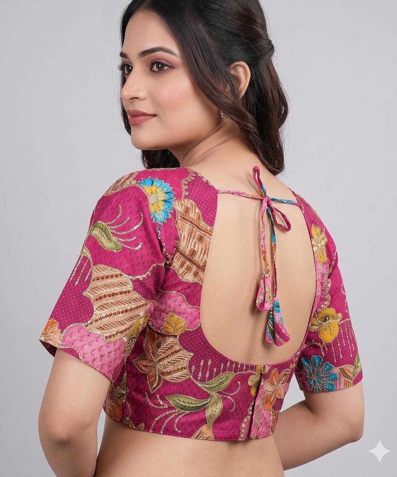 Traditional embroidered blouse for saree