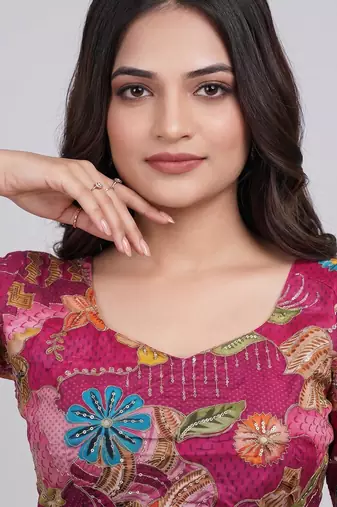 Traditional embroidered blouse for saree
