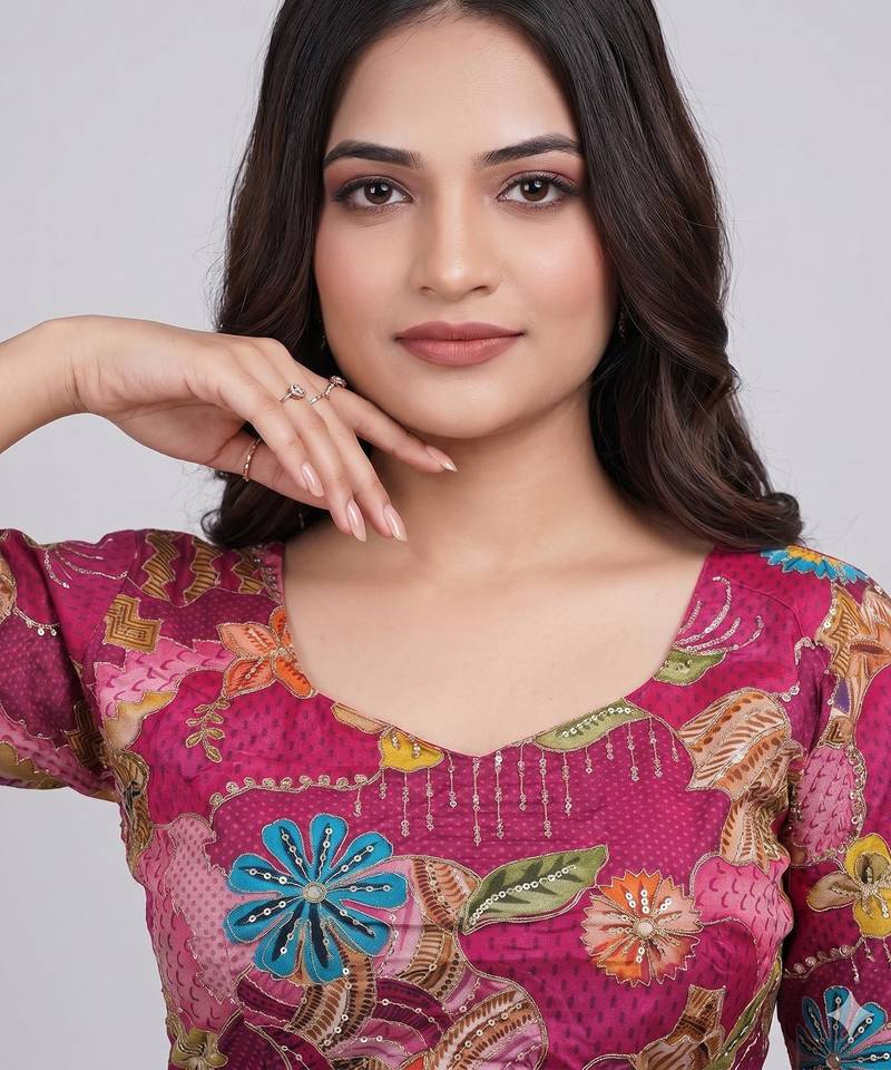 Traditional embroidered blouse for saree