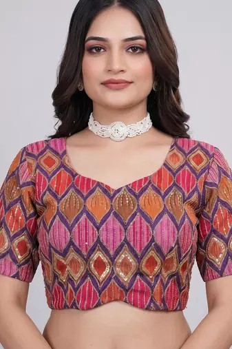 Stylish wedding special embroidered blouse