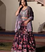 Embroidered Semi-Stitched Lehenga & Unstitched Blouse With Dupatta
