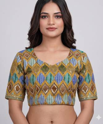 Party wear embroidered readymade blouse 1