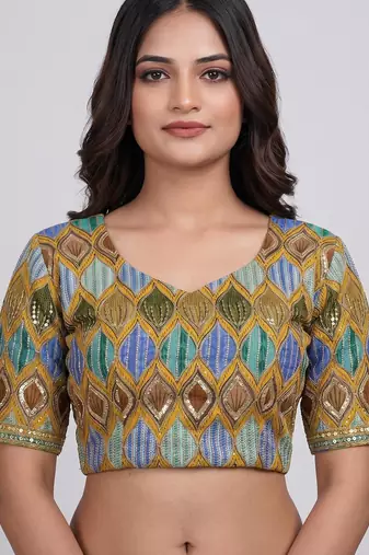 Party wear embroidered readymade blouse