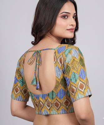 Party wear embroidered readymade blouse 4