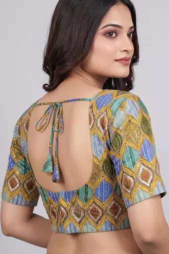 Party wear embroidered readymade blouse