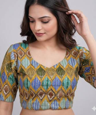 Party wear embroidered readymade blouse 5