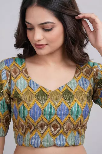 Party wear embroidered readymade blouse