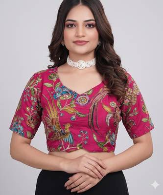 pink color embroidered blouse 36 to 42 1
