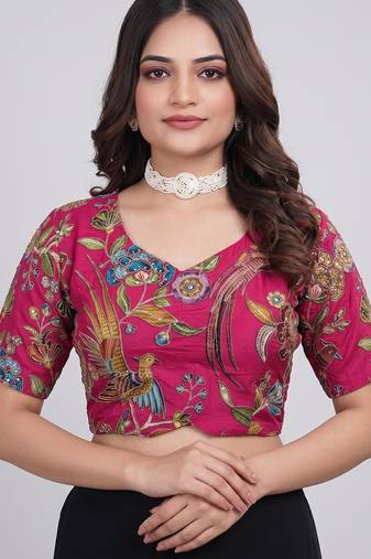 pink color embroidered blouse 36 to 42