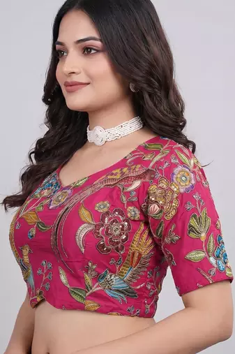 pink color embroidered blouse 36 to 42
