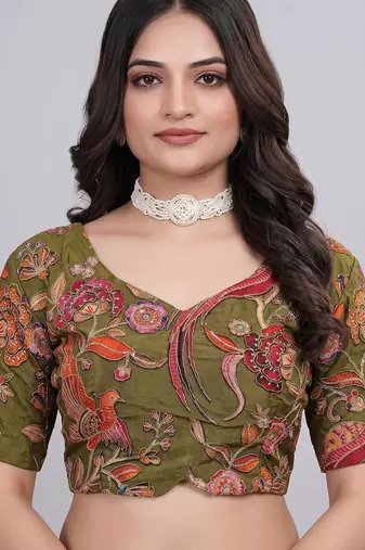 Elegant sweetheart neck saree blouse