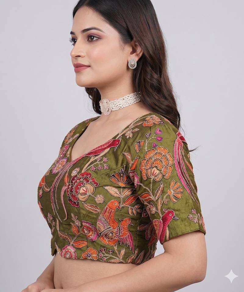Elegant sweetheart neck saree blouse