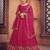 Embroidered Thread Work Semi-Stitched Net Lehenga & Blouse With Dupatta