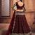 Embroidered Thread Work Semi-Stitched Net Lehenga & Blouse With Dupatta