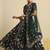 Embroidered Thread Work Semi-Stitched Lehenga & Unstitched Blouse With Dupatta