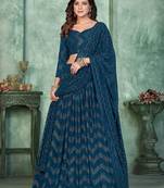 Embroidered Semi-Stitched Lehenga & Unstitched Blouse With Dupatta