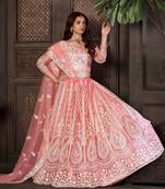 Embroidered Thread Work Semi-Stitched Lehenga & Unstitched Blouse With Dupatta