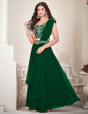 Embroidered Semi-Stitched Lehenga & Unstitched Blouse With Dupatta 3