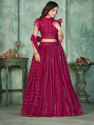 Embroidered Semi-Stitched Lehenga & Unstitched Blouse With Dupatta 3