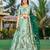 Embroidered Sequinned Satin Semi-Stitched Lehenga & Unstitched Blouse & Dupatta